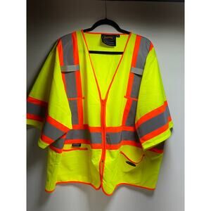 Pioneer High Visibility Safety Vest 4XL Yellow Orange Zippered Construction